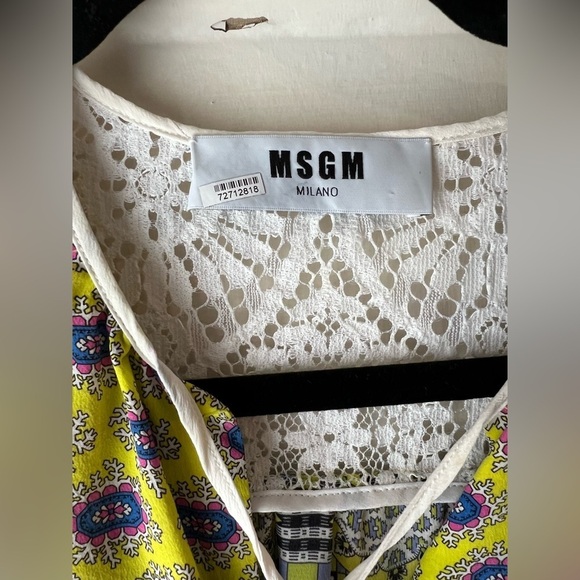 MSGM Silk Peasant Blouse IT 42 or US 6 - Picture 9 of 10